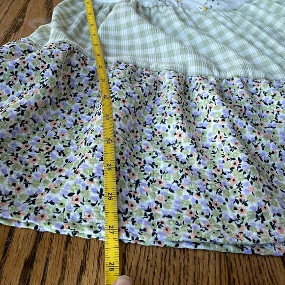 ASOS Design Maternity Mixed Print Tiered Smock Playsuit With Tie Back Detail SZ - Picture 12 of 12